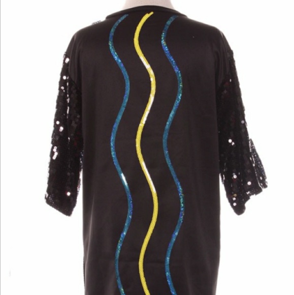 One Eye Sequins Mini Shirt Dress - Picture 6 of 8